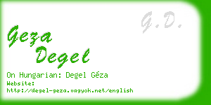geza degel business card